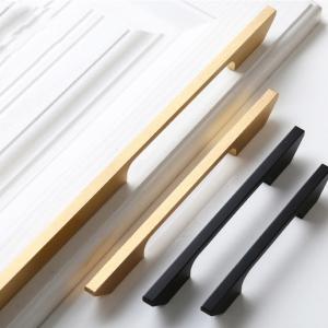 Wholesale 192mm Wardrobe Aluminum Long Handles Black Gold Decoration For Closet from china suppliers