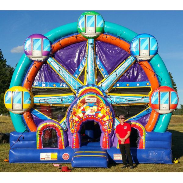 Commercial Inflatable Bouncer House Combo 0.55mm PVC Ferris Wheel