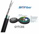 Waterproof Fiber Optic Data Cable , 2-144 Cores Fibre Optic Lead GYTC8S For