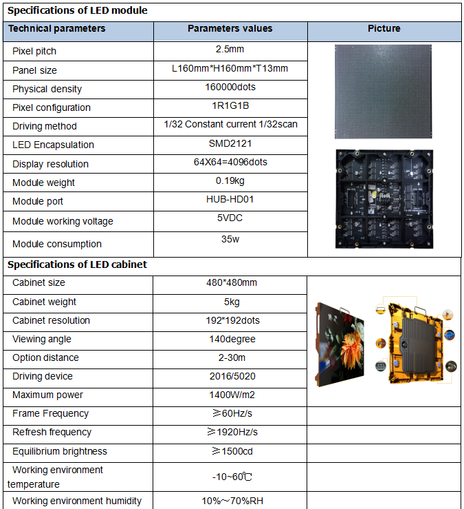 Shenzhen 2.5mm LED video wall Die casting Rental indoor LED Screen P2.5 LED Display