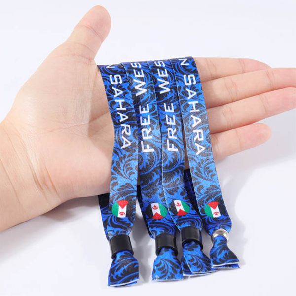 Polyester Ribbon Woven Wrist Bands Event Party Band Printed Fabric Wristbands