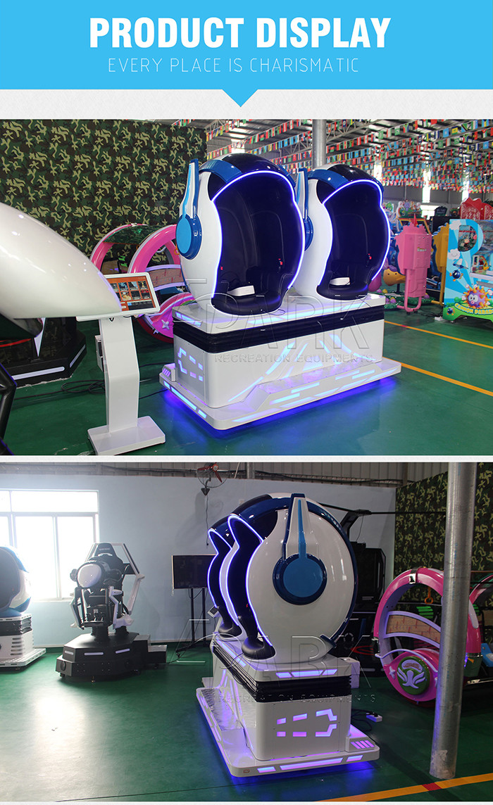 CE 9D VR Platform With 1 Egg Chair Seat Virtual Reality Motion Simulator Coin Pull Game Machine