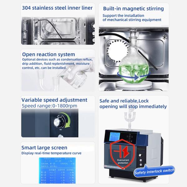 Laboratory Mini Pyrolysis Microwave Chemical Reactor Chemical Extraction Heating