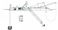 Large Dual Pump Coastal Marine Cutter Suction Dredger 800mm Pipe Diameter