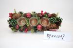 New Style Wholesales Pine Cone Xmas Candle Holder Artificial Table Christmas