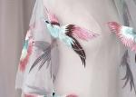 Embroidered Phoenix Tulle Lace Fabric For Dresses , Bridal Lace Fabric By The