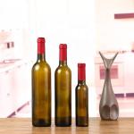 750ml Dark Green Glass Wine Bottle With Cork Cap for Beverage Packaging