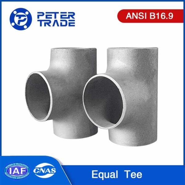 ASME B16.9 Carbon Steel Equal Tee / Straight Tee Fitting 1/2 Inch To 48 Inch