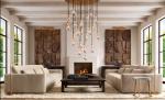 E12 / Candelabra Brass Ceiling Chandelier 36'' Raindrop Round Chandelier
