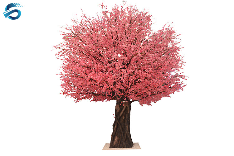 Decorative Plastic Large Artificial Peach Blossom Tree Custom Color