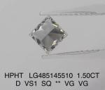 Colorless Princess Cut Lab Grown Diamond Jewelry 1.5 Ct D VS1 VG HPHT Diamond