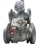 Flanged Trunnion Soft Seated Ball Valve , Cast Steel WCB WCB Ball Valve Split