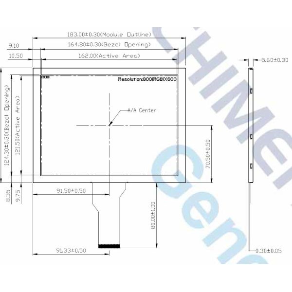 SVGA Industrial TFT lcd display screen EJ080NA-05B CHIMEI INNOLUX 8.0 Inch 800x600 Dots