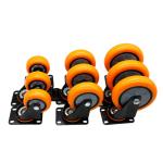 75mm/100mm/125mm Diameter Industrial Furniture Trolley Orange Single Bearing