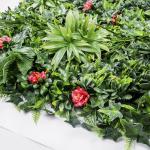 Wooden Frame Artificial Green Wall Indoor 42cm Waterproof