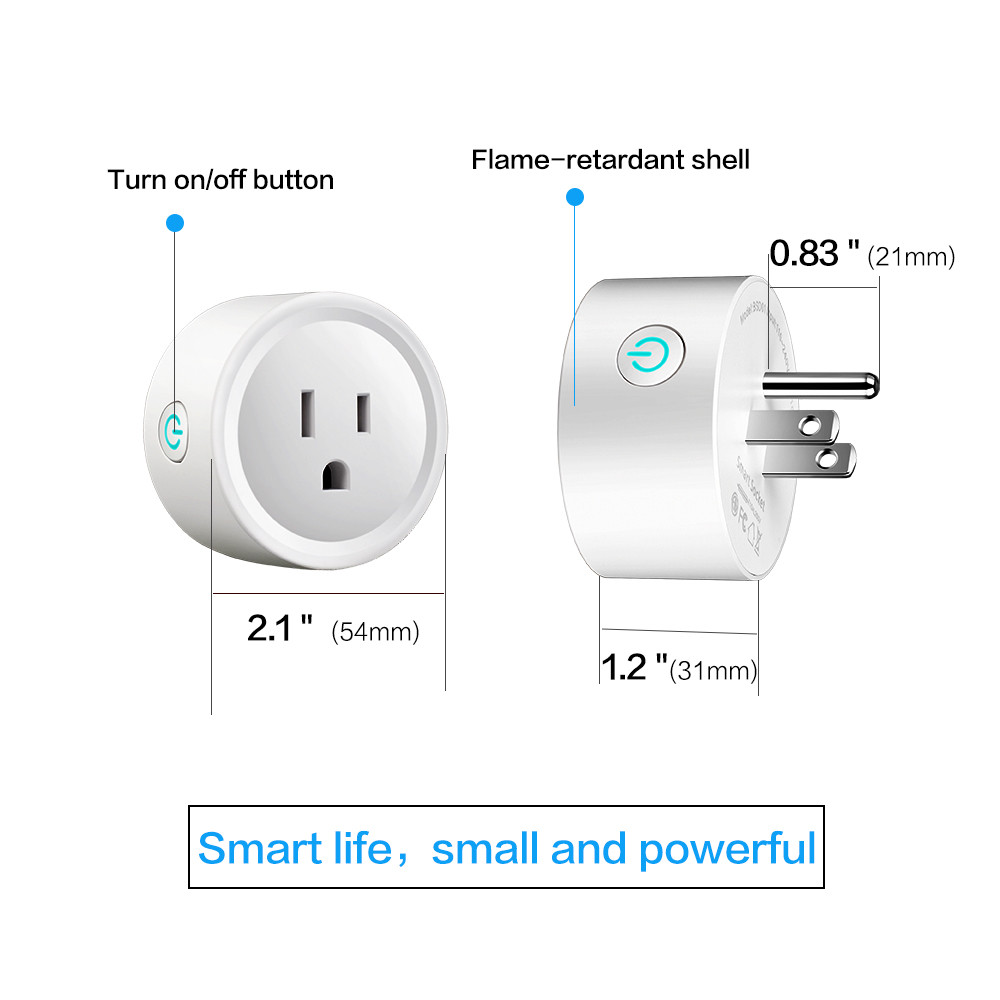 Us Standard Tuya Smart Life Amazon Alexa Wifi Wireless Us Mini Wifi Smart Plug