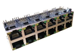 Wholesale LPJE264ADNL Modular Jacks RJ45 2x6 Magjack 12 Port Shielded EMI Finger SS-74500-028 from china suppliers