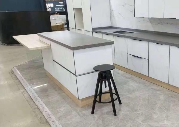Light Grey Quartz Floor Tiles Countertop Kitchen Top Full Polished Surfaces