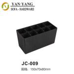 80mm high black durable furniture legs injection plastic rectangular sofas JC