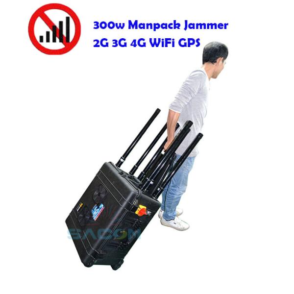 400w Mobile Phone Signal Jammer 8 Antennas 2G 3G 4G 5G GPS 500m Range Military