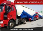 V / W Shape 80 Ton Bulk Cement Semi Trailer For Carrying Cement , Powder , Silos