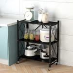 3 Layers Small Metal Display Folding Shelf Steel Storage Shelf Rack For Home