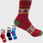 2015 Hot selling christmas deer patterned design winter cotton socks for women