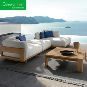 Wholesale 3-Seater Patio Garden Sofa Set Outdoor Furniture Made of Aluminum Wood and Luxury Design from china suppliers