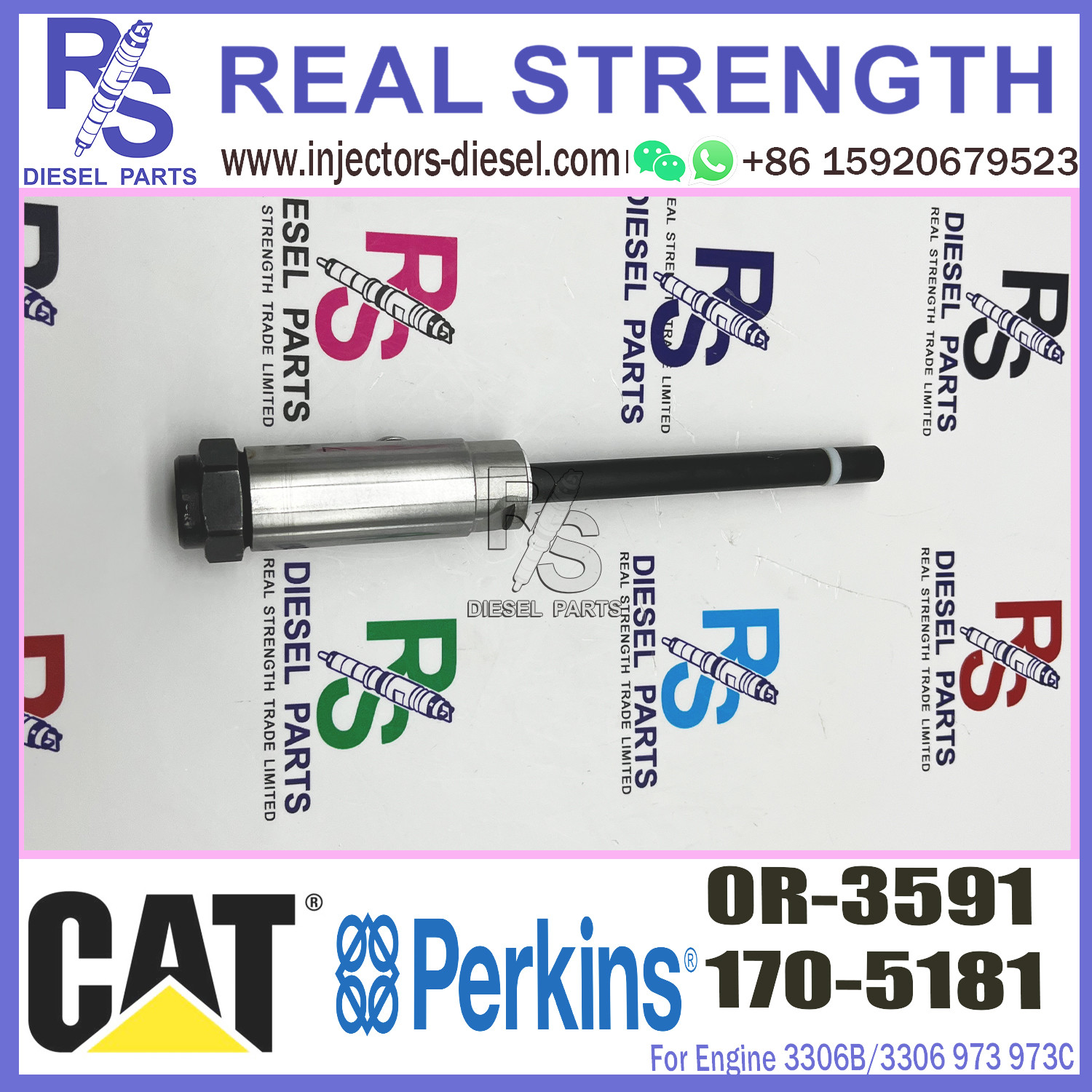 0R-3591 Diesel Fuel Injector Pencil 7W7045 For Engine 3306B 33060973 973C