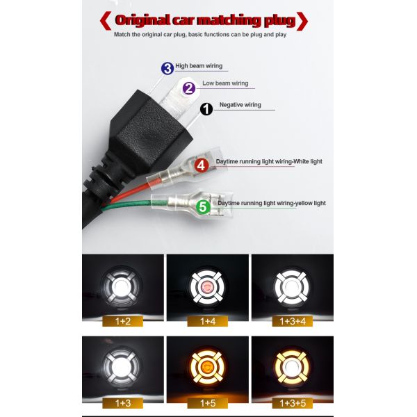 40W Vihicle Round DRL 7 Inch Halo Fog Lights High Power