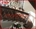 Wrought Iron Staircase VK117S Wrought Iron Handrail Tread Beech,Railing tempered