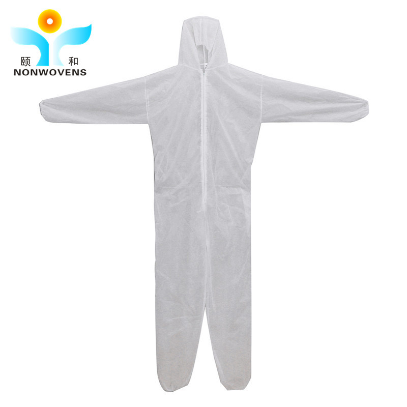 White Non Woven Disposable Coverall Acid Proof Waterproof Disposable Isolation Coveralls
