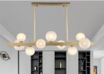 Incandescent 12 Heads 113*55cm Gold Frosted Glass Ball Modern Pendant Light