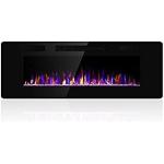 60 Inch Metal and Tempered Glass Insert Electric Fireplace Stove with Linear