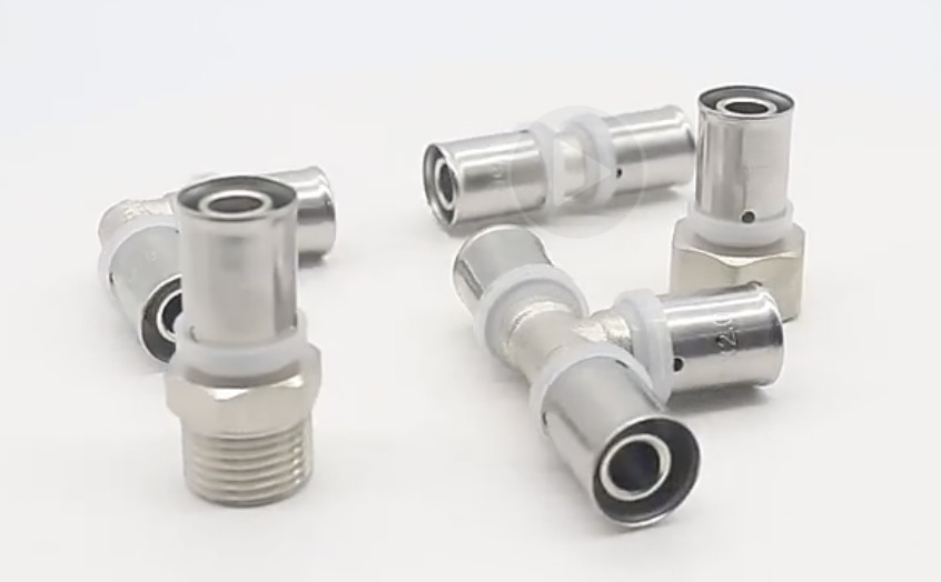 Chrome Plated Long Life Brass Pipe Fitting Elbow Equal Adapter 16MM 25MM 32MM PEX Fittings Brass Press Fitting For PEX