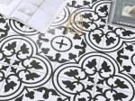 White And Black 20x20cm Eco-Friendly Indoor Wall Floral Ceramic Rustic Tile For