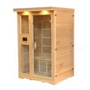 China Wooden Infrared Sauna Room with Canadian Hemlock Wood Two Person Design on sale