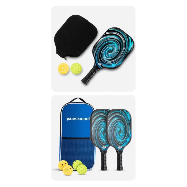Lightweight Durable Carton Fiber Pickleball Paddles Set Of 4 With Balls And Carry Case