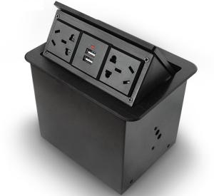 Wholesale Brushed Black Color Pop Up Power Socket 45 Degrees Interface Opened from china suppliers