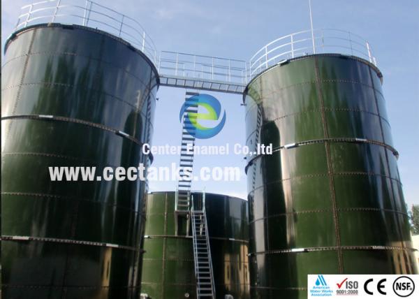 Glass Fused To Steel Water Tanks , Water Treatment Plant Glass Coated Steel Tanks
