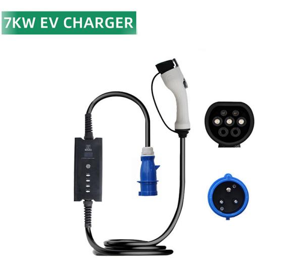 E-mingze New energy electric vehicle charging gun 32A 7KW type2 on-board
