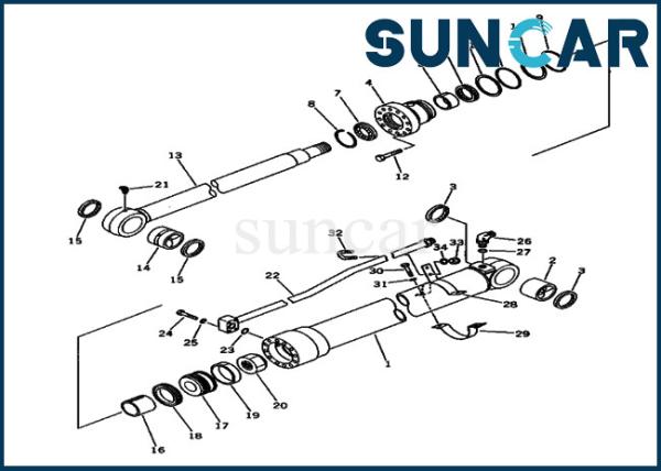 Komatsu PC80-3 PC80LC-3 20X-63-02020 20X6302020 Excavator Hydraulic Arm Cylinder
