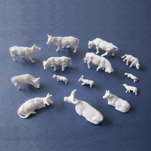 Wholesale 1:150 unpainted cattle-white cow,unpainted cows,white cattle,small cows,miniature cow from china suppliers