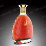 Liquor Wine Cognac Flat Flask Glass Bottle 750ml With Cork Stopper