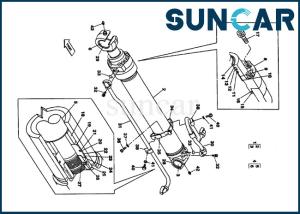 Wholesale LZ00476 CX330 CASE Crawler Excavator bucket cylinder repair sealing kit Model inner parts from china suppliers
