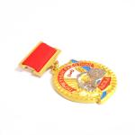Zinc Alloy Russia Eastern Railway Souvenir Badge With Matte Gold Antique Silver