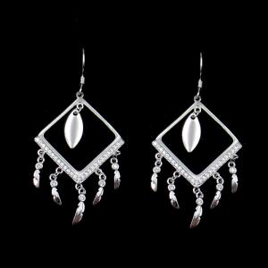 Wholesale Lovely Serling 925 Silver Drop Earrings Indian Style With Eagle Feather Zircon from china suppliers