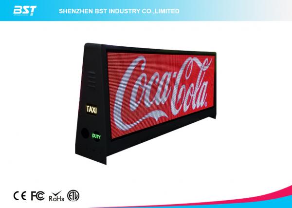 Waterproof IP65 Led Light Display Taxi Roof Advertising Signs With Aluminum Cabinet