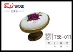 Kitchen Cupboard Door Knobs Ceramic Handles Antique Bronze Oval Porcelain