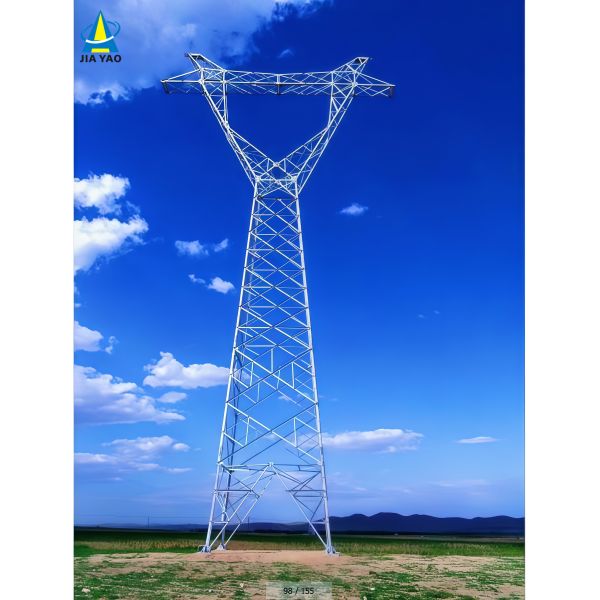 110 Kv Tower Galvanized Flanged Big Power Line Towers Single Tube Transmission Line Monopole Tower